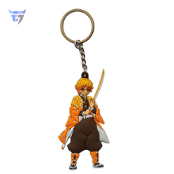 Demon Slayer anime keychain set with Tanjiro, Nezuko, Zenitsu, Inosuke, and Giyu, collectible accessories, Exit7 Bangladesh