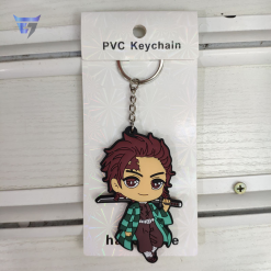 Demon Slayer anime keychain set with Tanjiro, Nezuko, Zenitsu, Inosuke, and Giyu, collectible accessories, Exit7 Bangladesh