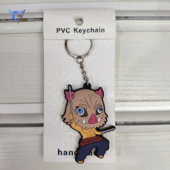 Demon Slayer anime keychain set with Tanjiro, Nezuko, Zenitsu, Inosuke, and Giyu, collectible accessories, Exit7 Bangladesh