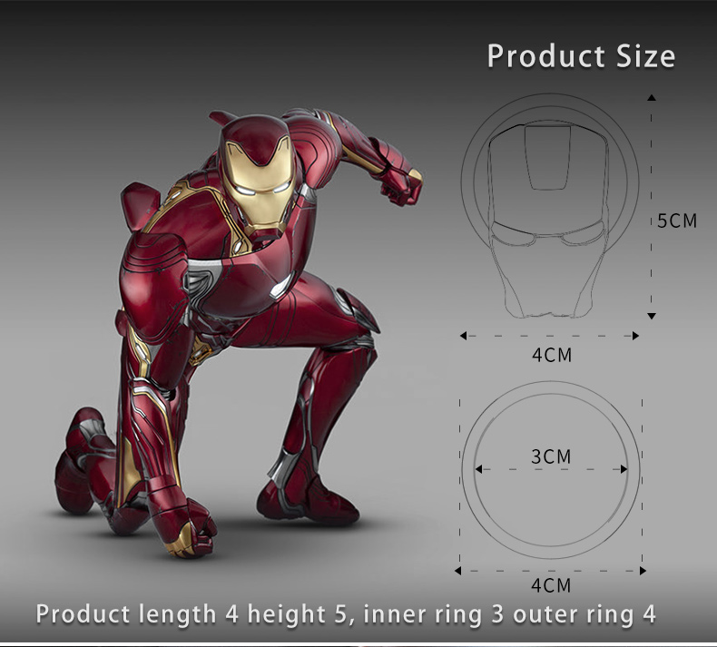 Iron Man button cover for car, PC, and bike in pearl silver and titanium black, Marvel accessory Bangladesh, Exit7