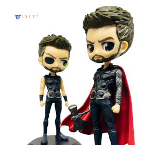 15cm tall Thor action figure collectible with black armor and display base, shown with size dimensions