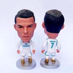 Cristiano Ronaldo mini figure set in Real Madrid, Juventus, Manchester United, and Liverpool style kits, collectible football dolls, Exit7 Bangladesh