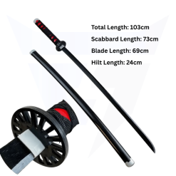 Tanjiro Kamado Black Nichirin Sword Replica Katana from Demon Slayer available in Bangladesh