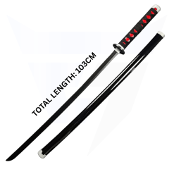 Tanjiro Kamado Black Nichirin Sword Replica Katana from Demon Slayer available in Bangladesh